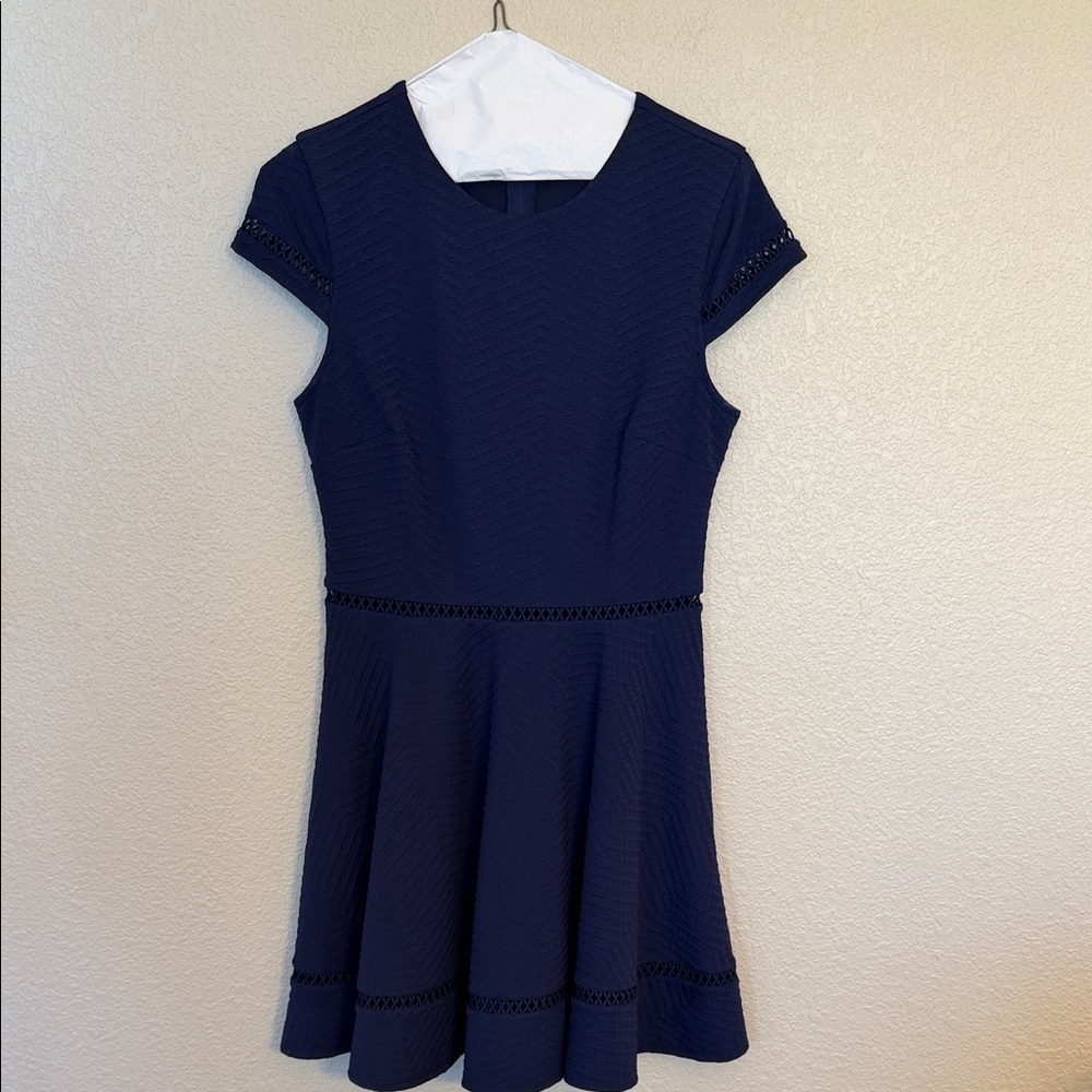 Juniors Navy Blue Short Sleeve Dress